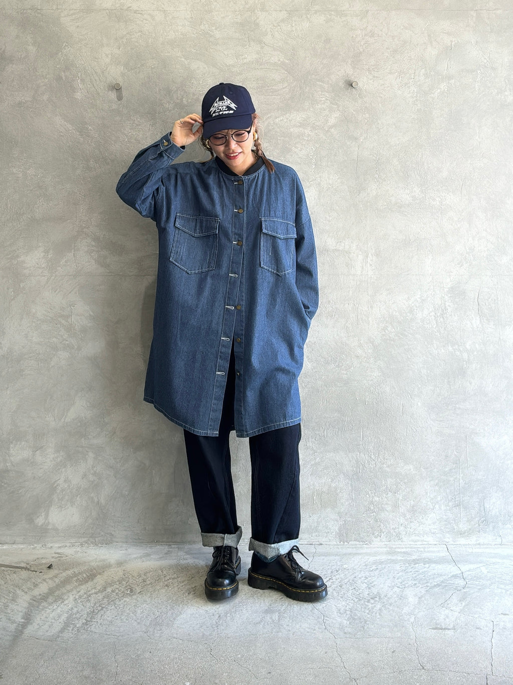 ロングデニムシャツ