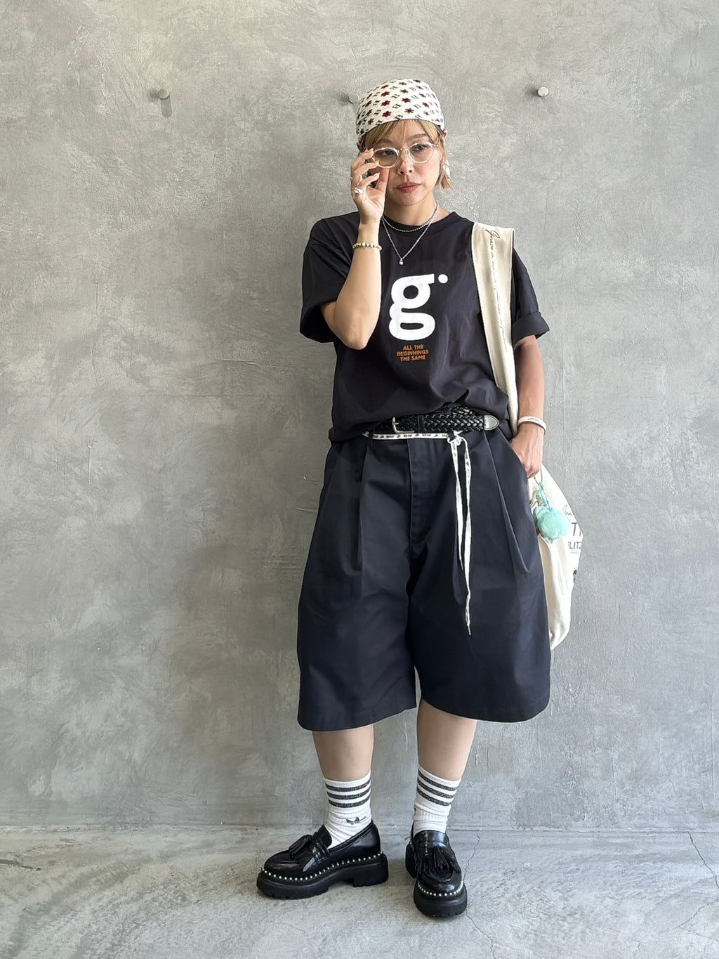 受付終了【予約販売】men'sサイズ／"g"フロッキープリントTシャツ／ING