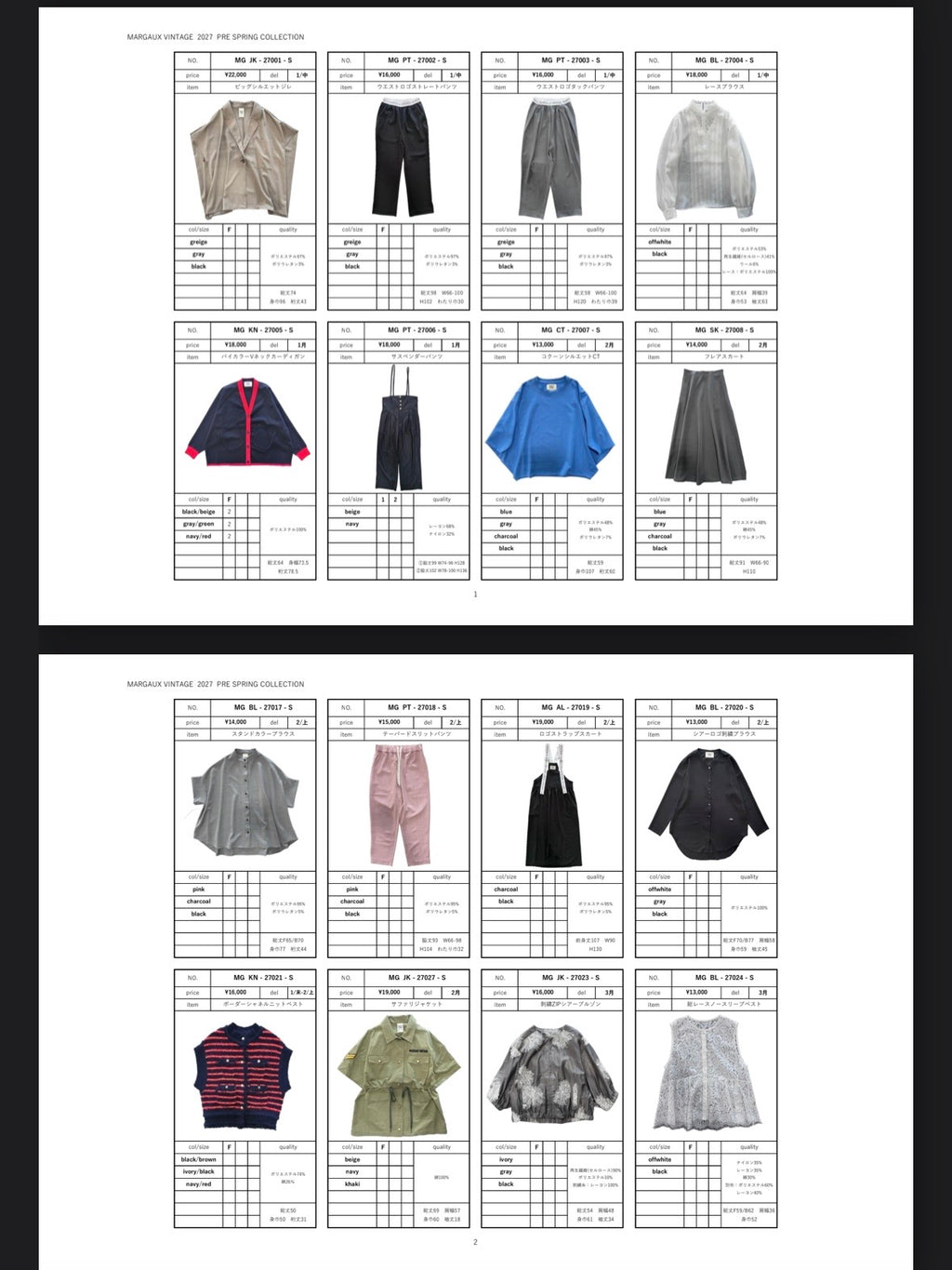 2027SS #1 LOOK写真／MARGAUX VINTAGE【予約⚡︎販売】