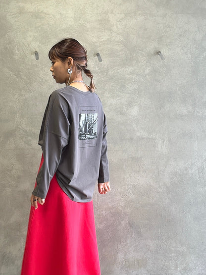 2way（ビル＆ロゴ）プリントカットソー／Dignite collier