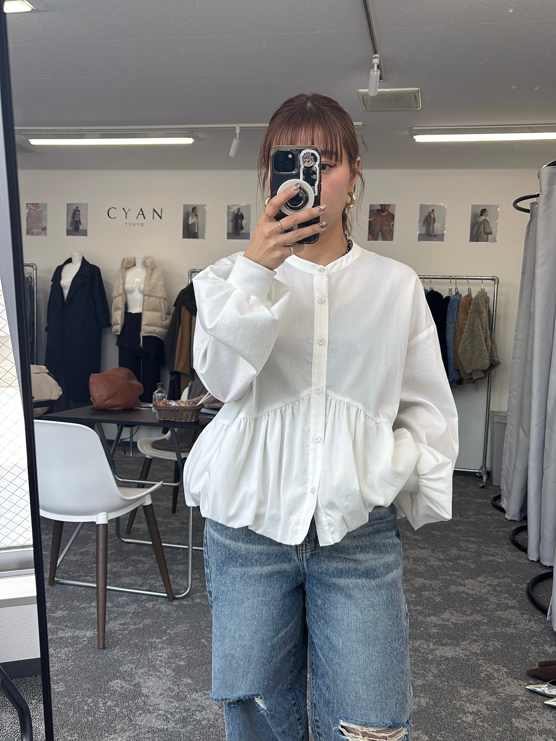 【予約⚡︎販売】ギャザーバルーンシャツ／604489／CYAN tokyo／2026 AW#1