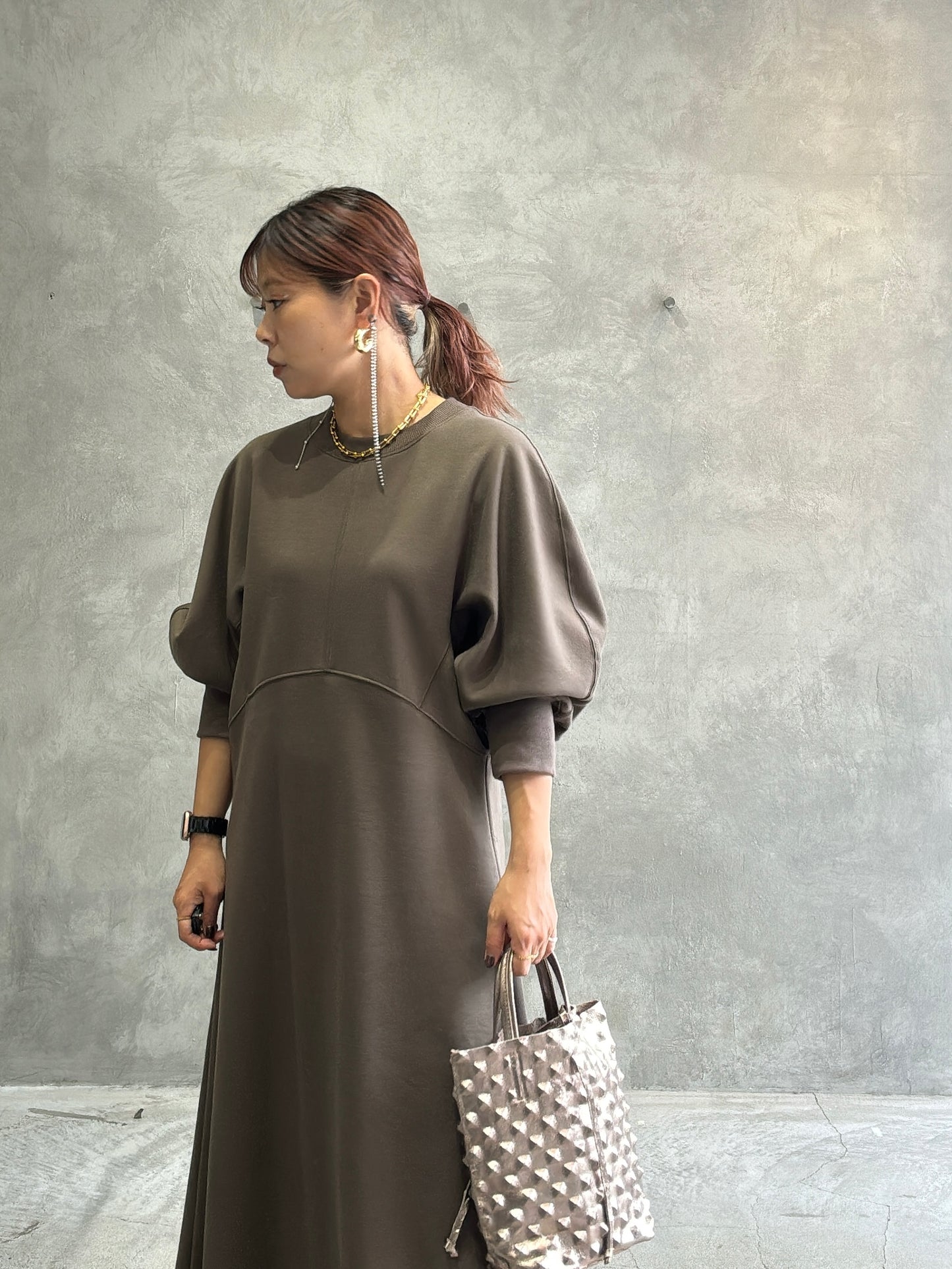 【再入荷】ドルマン切替ワンピース／Dignite collier