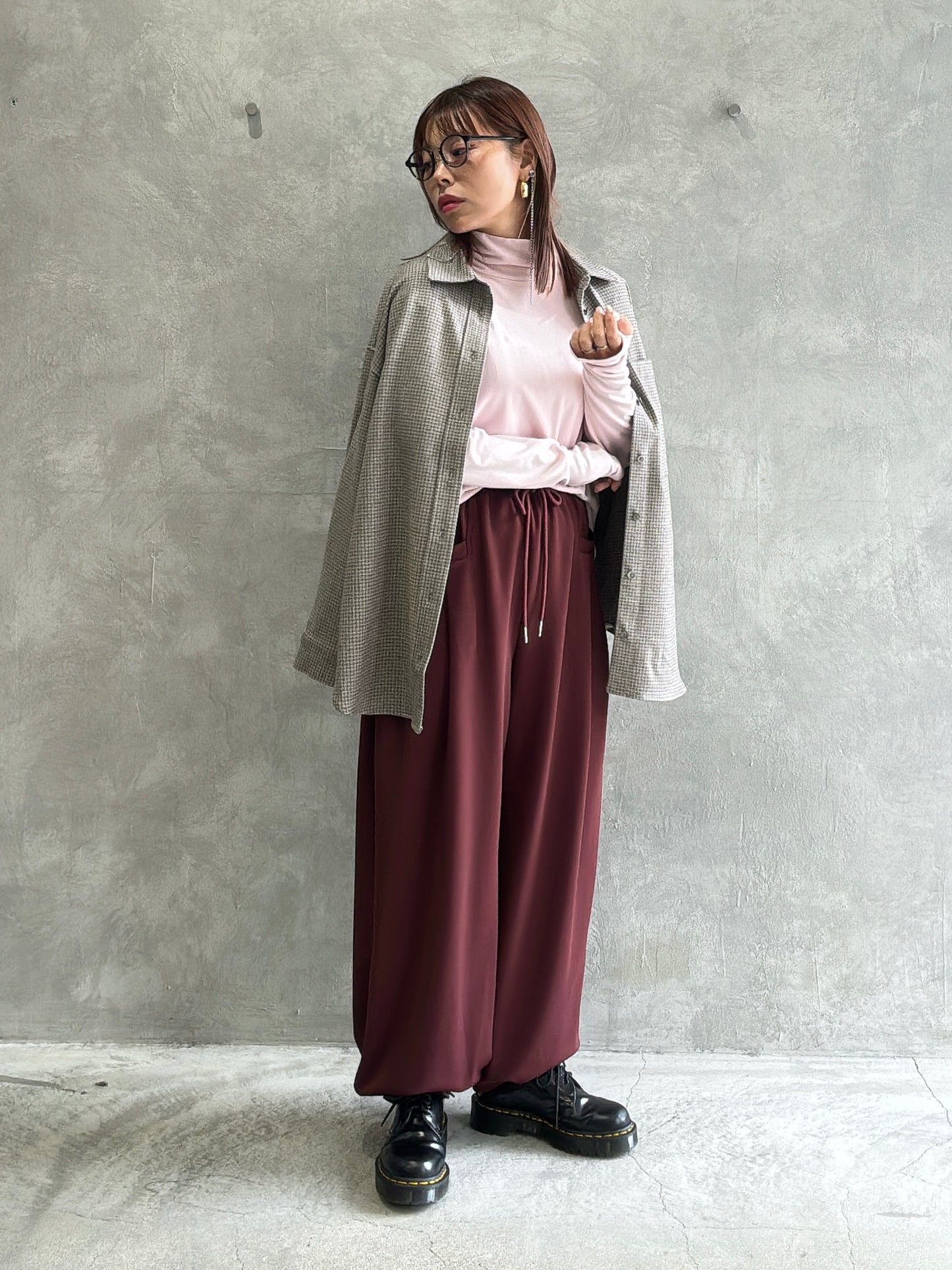 スタンドネックあったかロンT／ANNA  KERRY