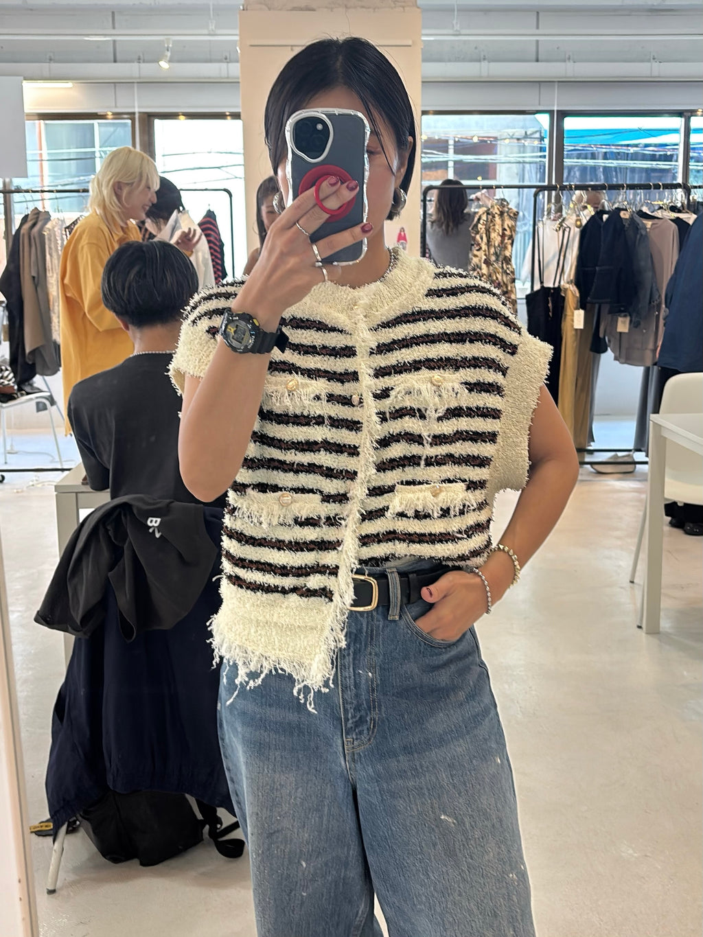 【予約⚡︎販売】ボーダーシャネルニットベスト／MG KN - 27021 - S／MARGAUX VINTAGE／2027 PRE SPRING COLLECTION