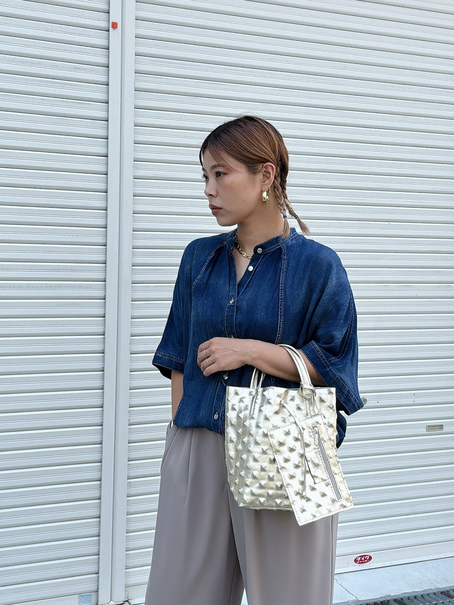 シアーデニムポンチョブラウス／CYNICAL