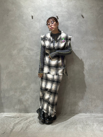 クラッシュツイードタイトスカート／the Nines