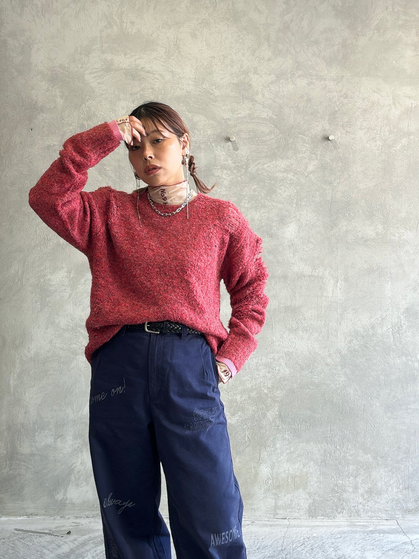 ループヤーンダメージニット／HCAE