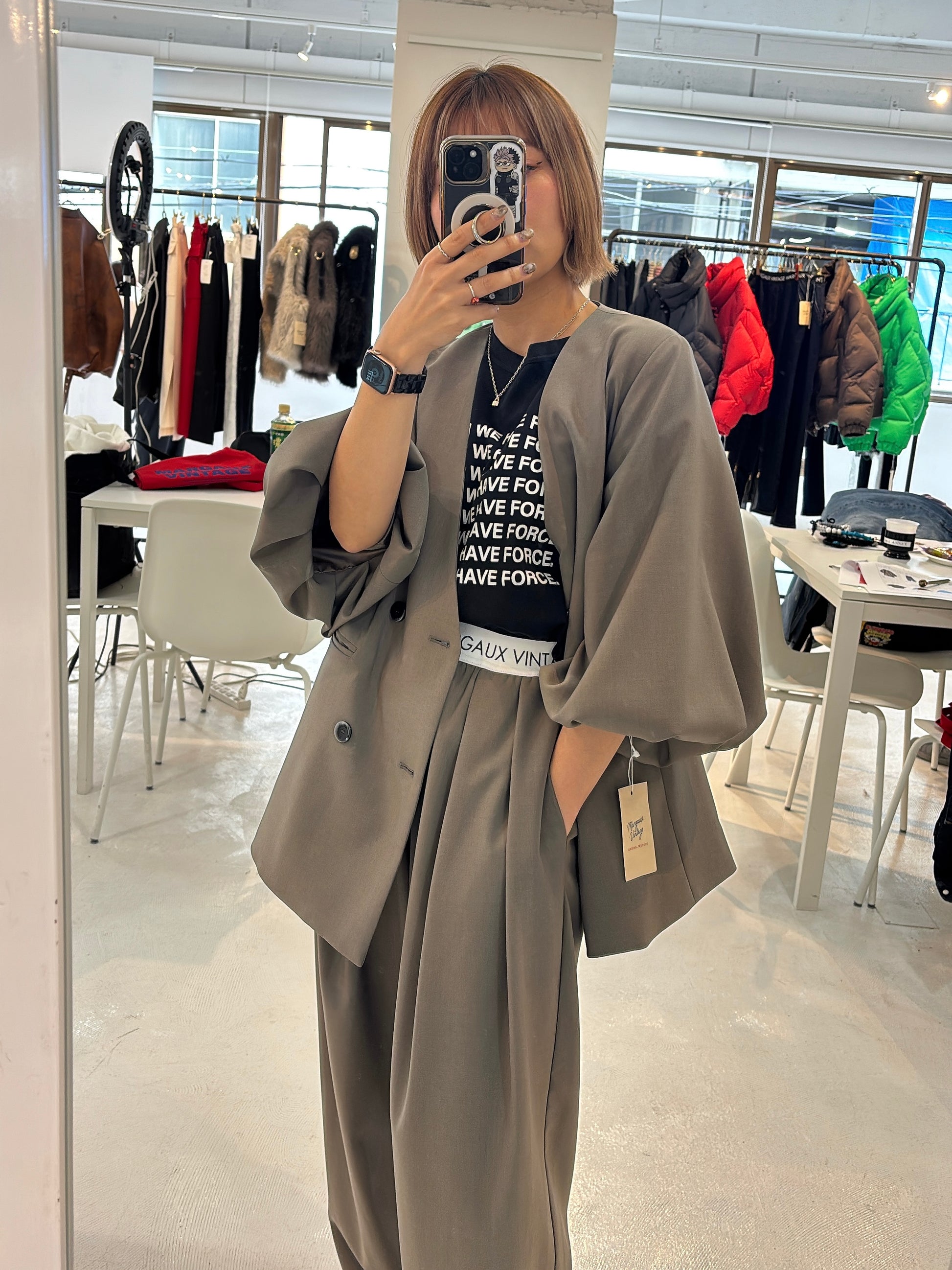 【予約⚡︎販売】バルーンスリーブノーカラーJK／MG JK-26088-A／MARGAUX VINTAGE／2026 AW＃1