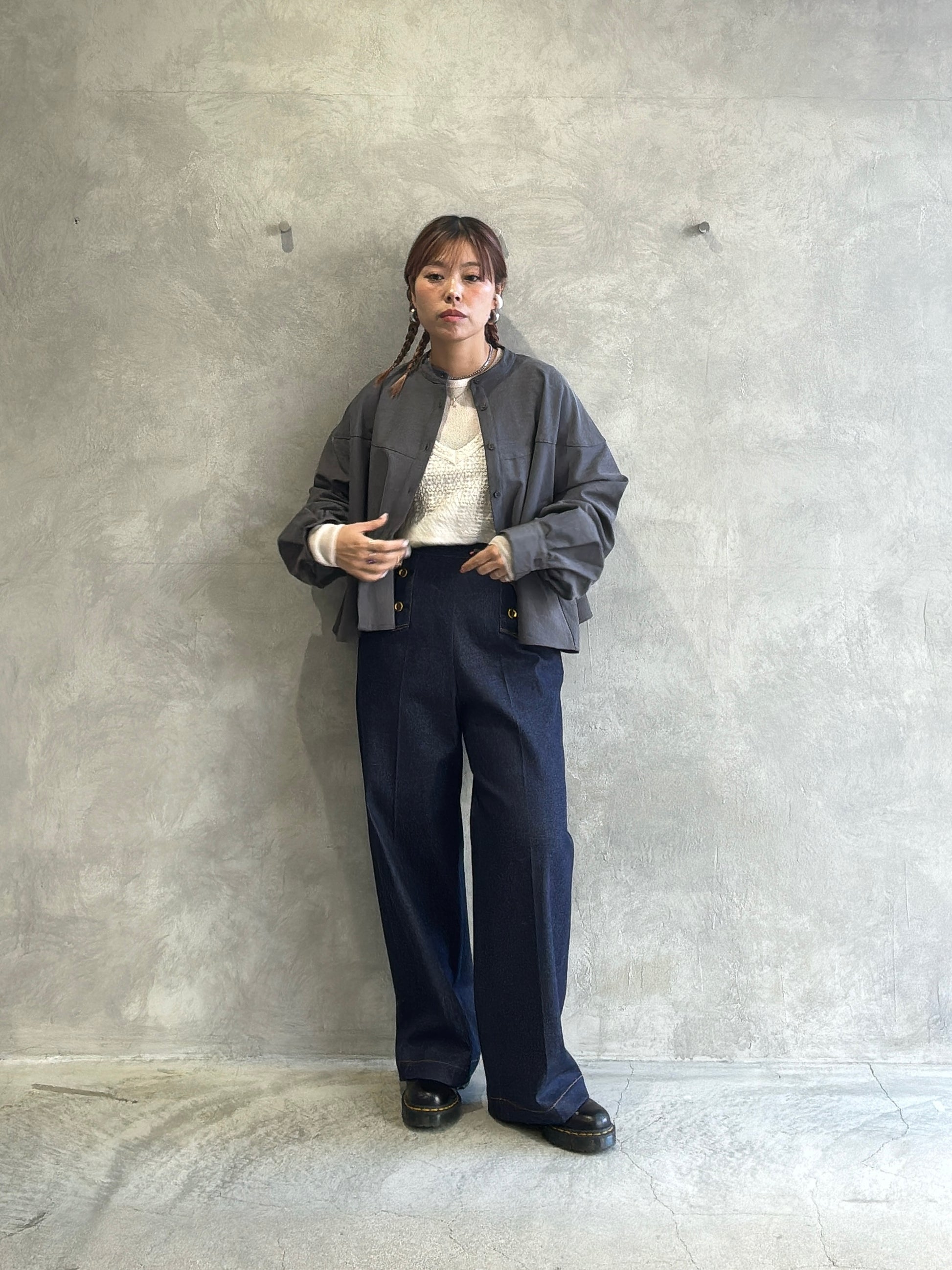 trois／ストレッチデニムストラップマリンパンツ