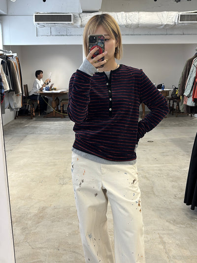受付終了【予約⚡︎販売】2WAYコーデュロイボーダーヘンリーネックロンT／8651002／LE MÉLANGE／2026 AW #2