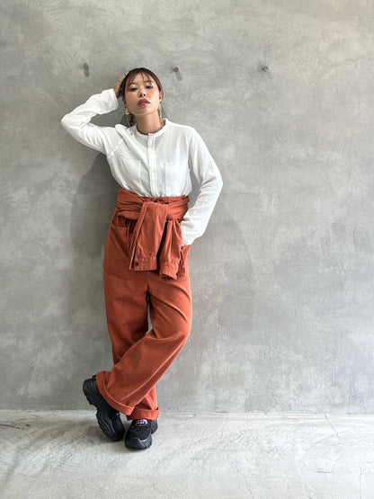 ダブルガーゼノーカラーシャツ／LE MÉLANGE