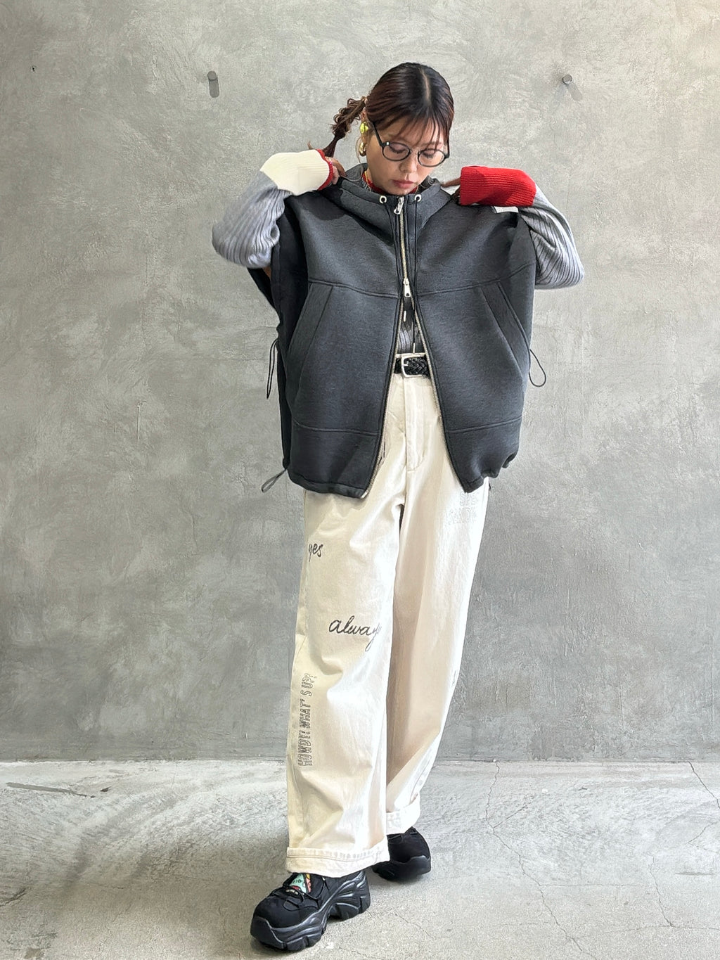 【再入荷】3カラー配色リブニット／LHELBIE