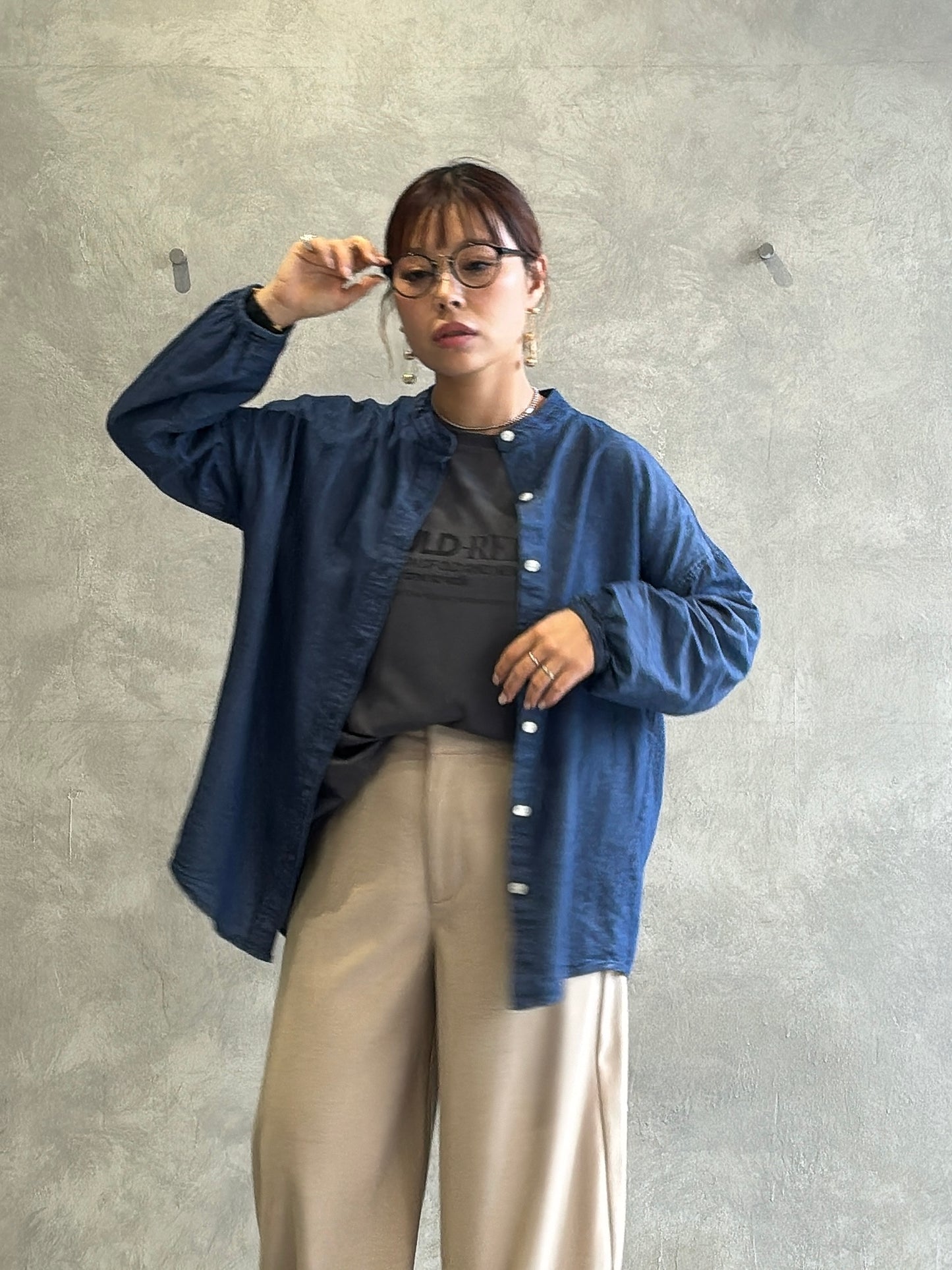 ロゴプリントさらさらロンT／Anna Kerry