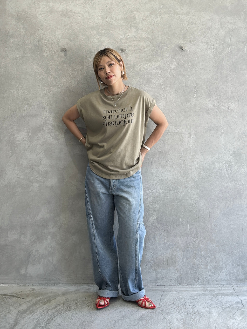 受付終了【予約販売】marcher シアー天竺ソフトフレンチTシャツ／ING