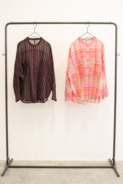 受付終了【予約販売】ストライプ柄・チェック柄シャツ／8613211／LE MÉLANGE