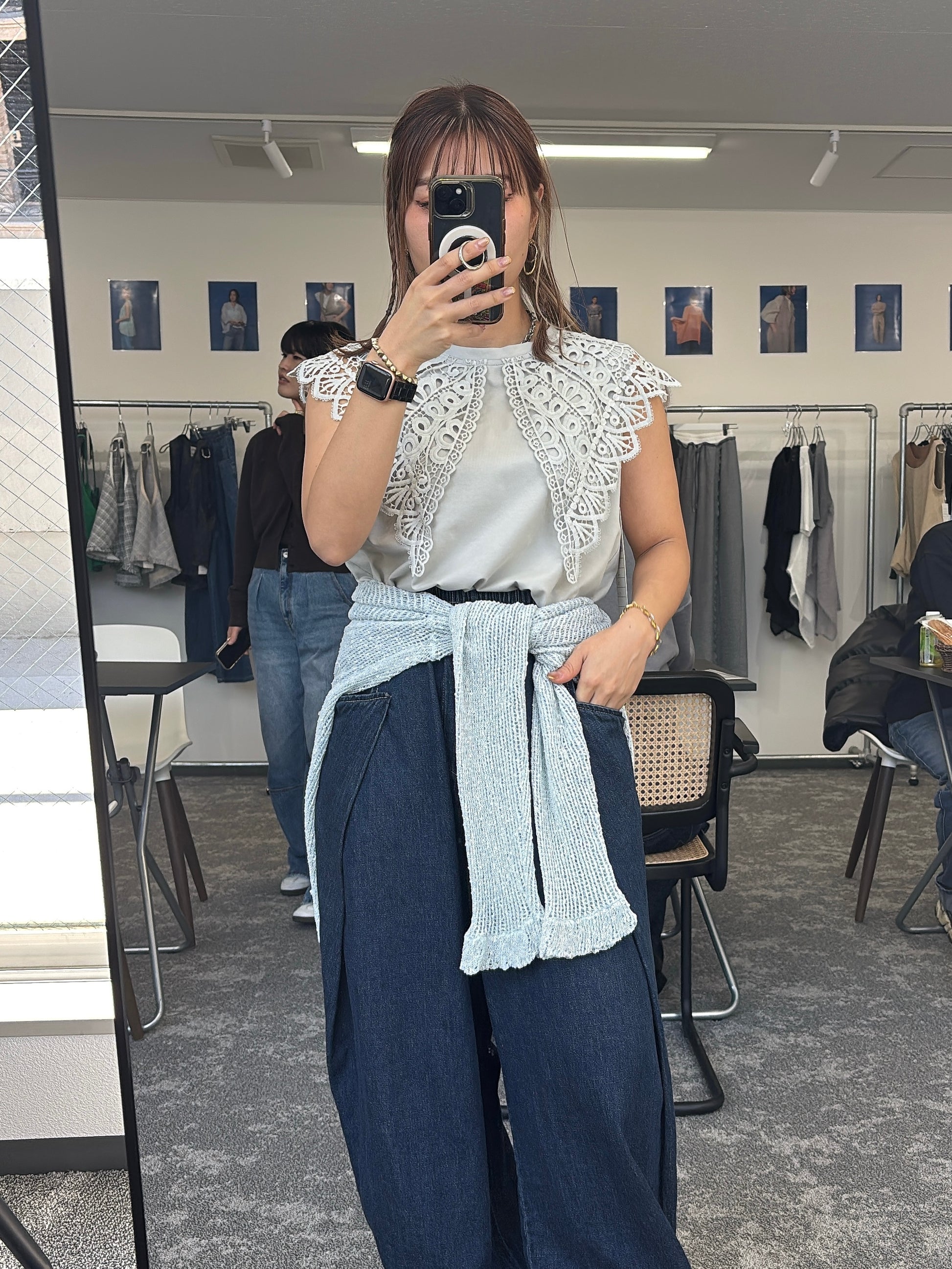 【予約販売】レースカラーノースリTOPS／601478／CYAN tokyo／2026 SS#2