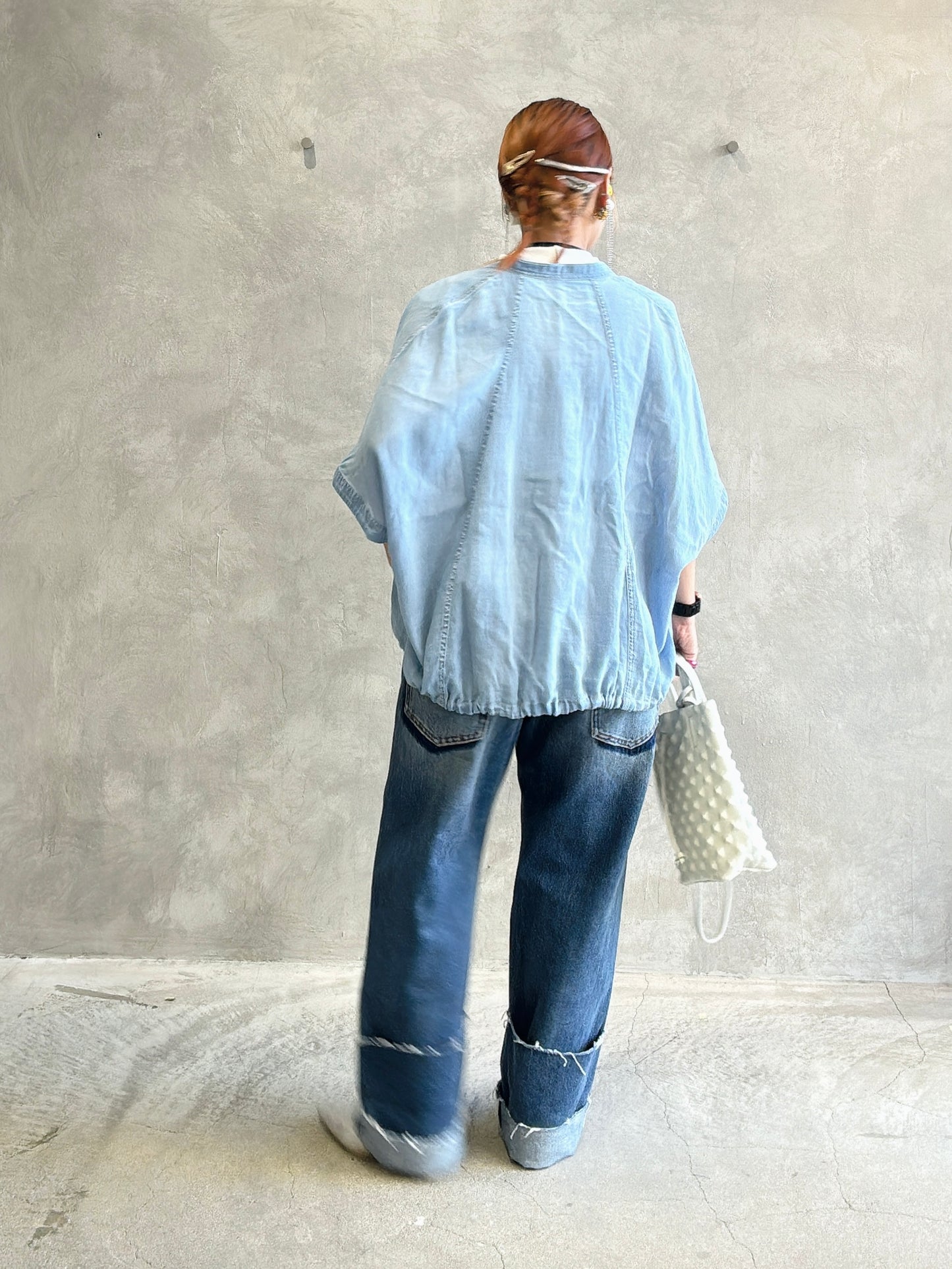 シアーデニムポンチョブラウス／CYNICAL