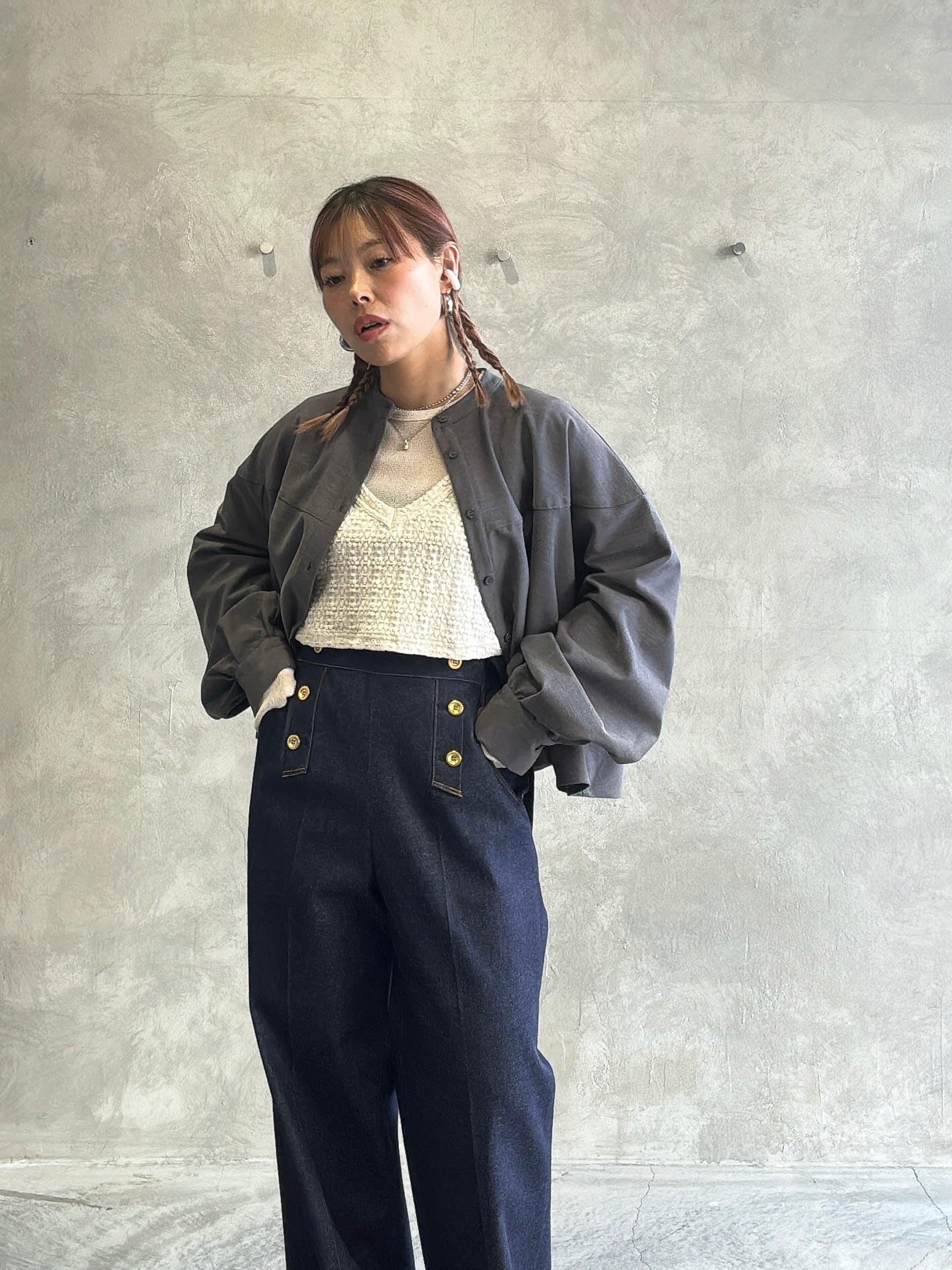 ★ラウンドステッチサーキュラシャツ／CYAN tokyo