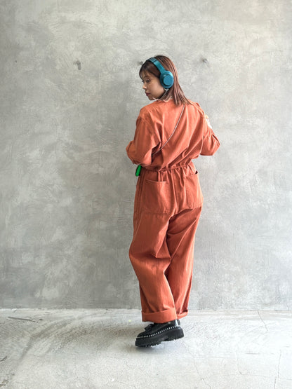 ヘリンボーンノーカラージャンプスーツ／LE MÉLANGE