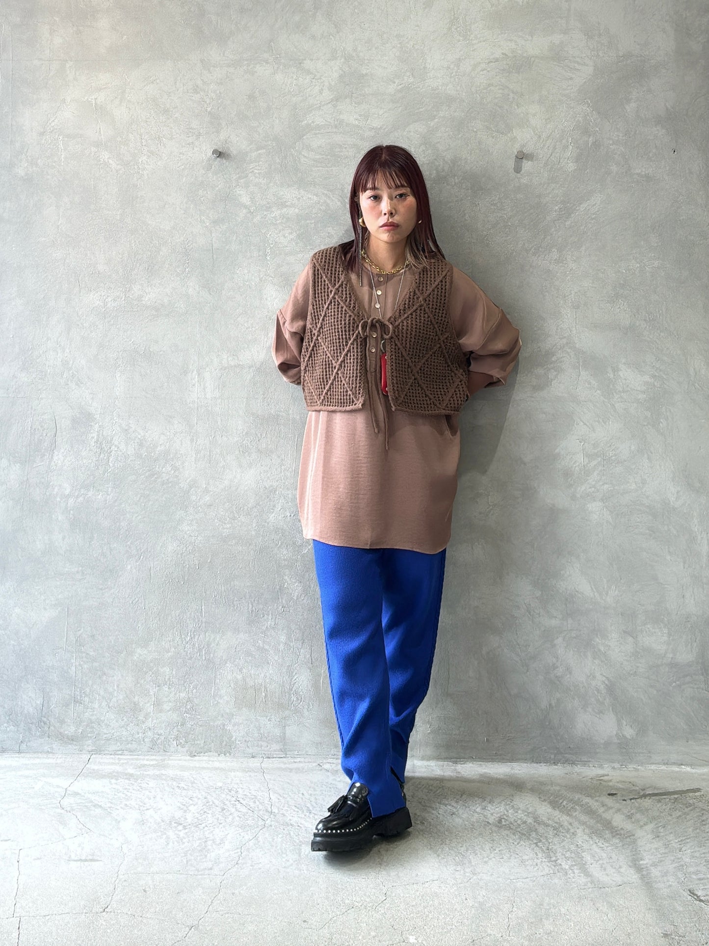 ケーブルラインニットジョガーパンツ／CYAN tokyo