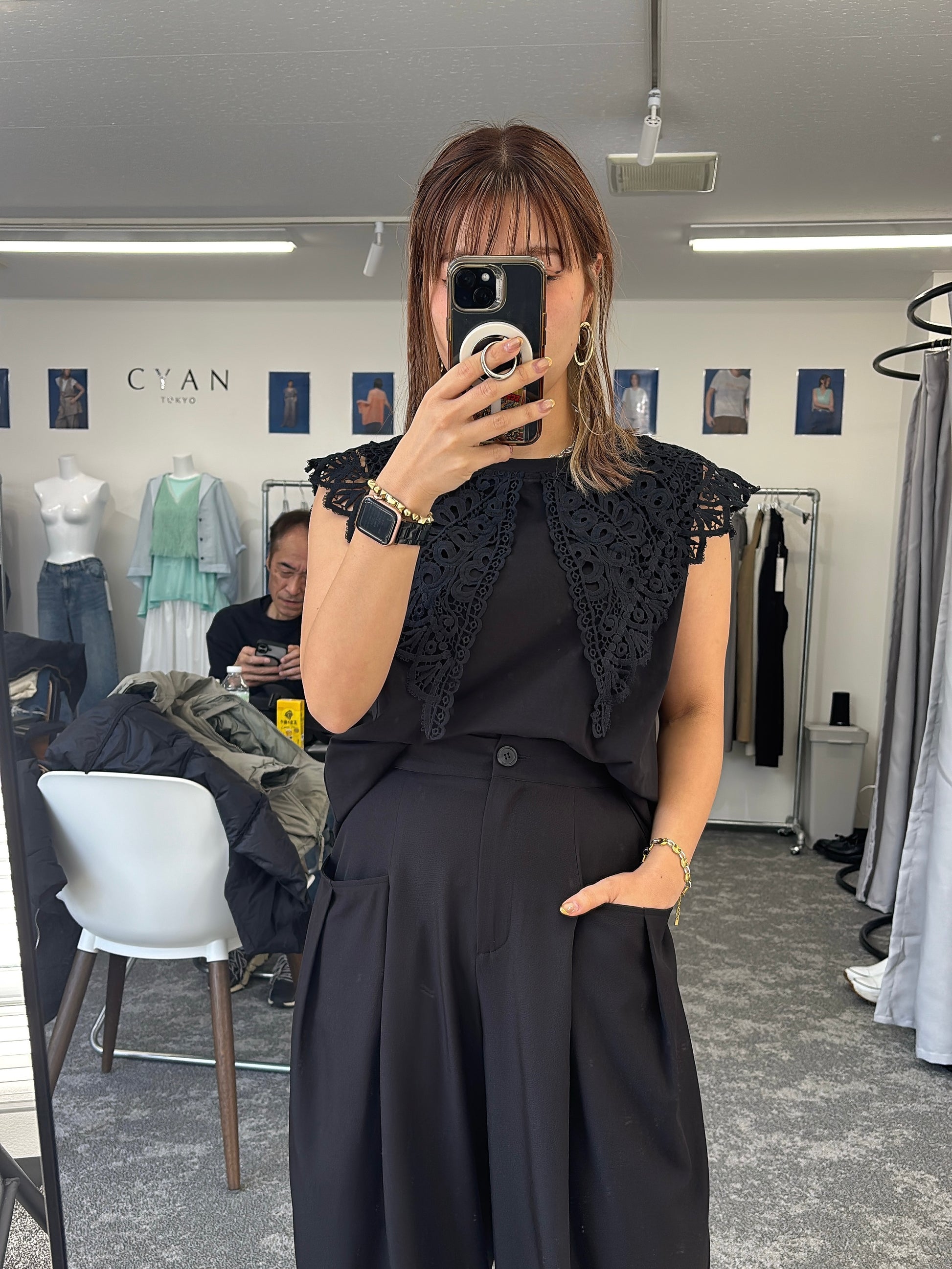 【予約販売】レースカラーノースリTOPS／601478／CYAN tokyo／2026 SS#2