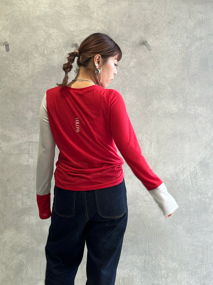 バイカラーインナーニット／LHELBIE