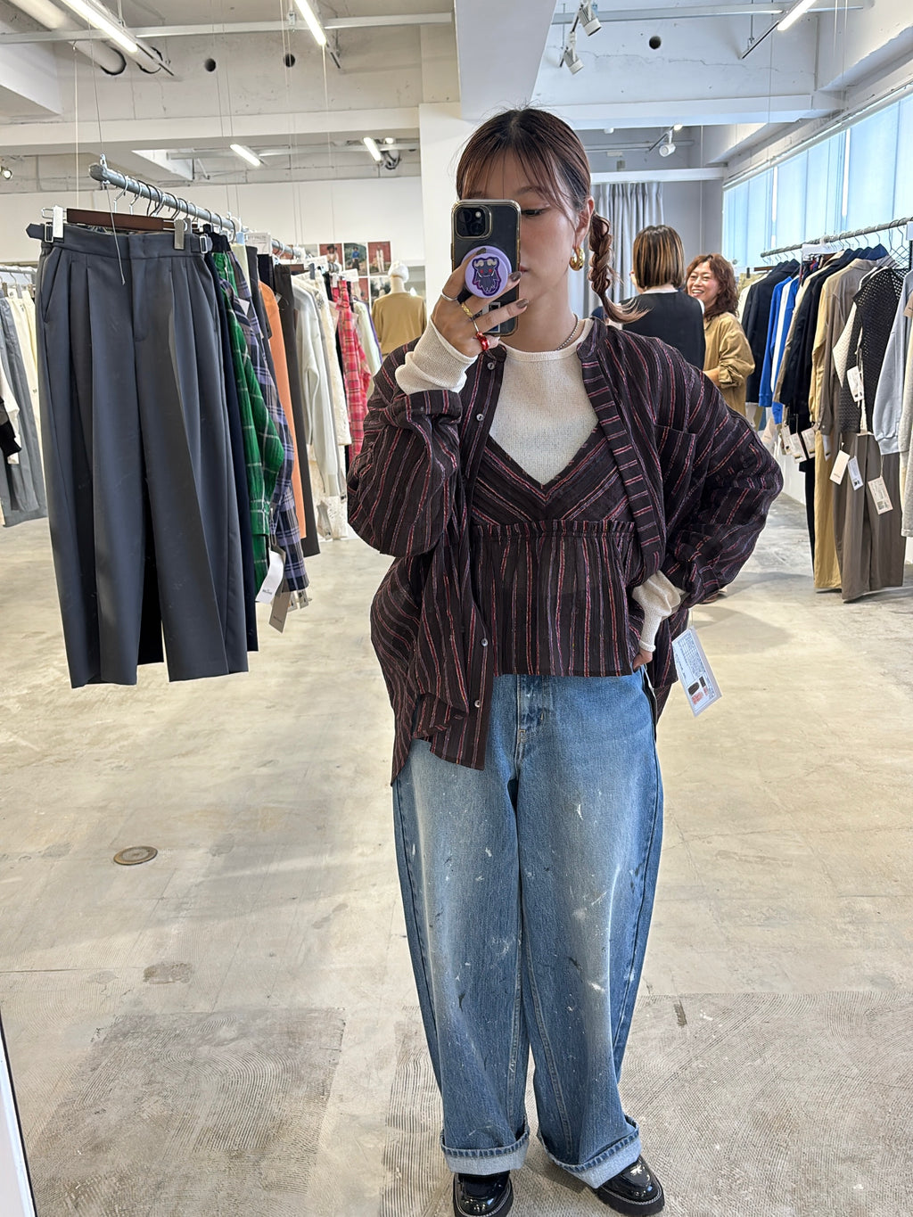 受付終了【予約販売】ストライプ柄・チェック柄キャミソール／8613210／LE MÉLANGE