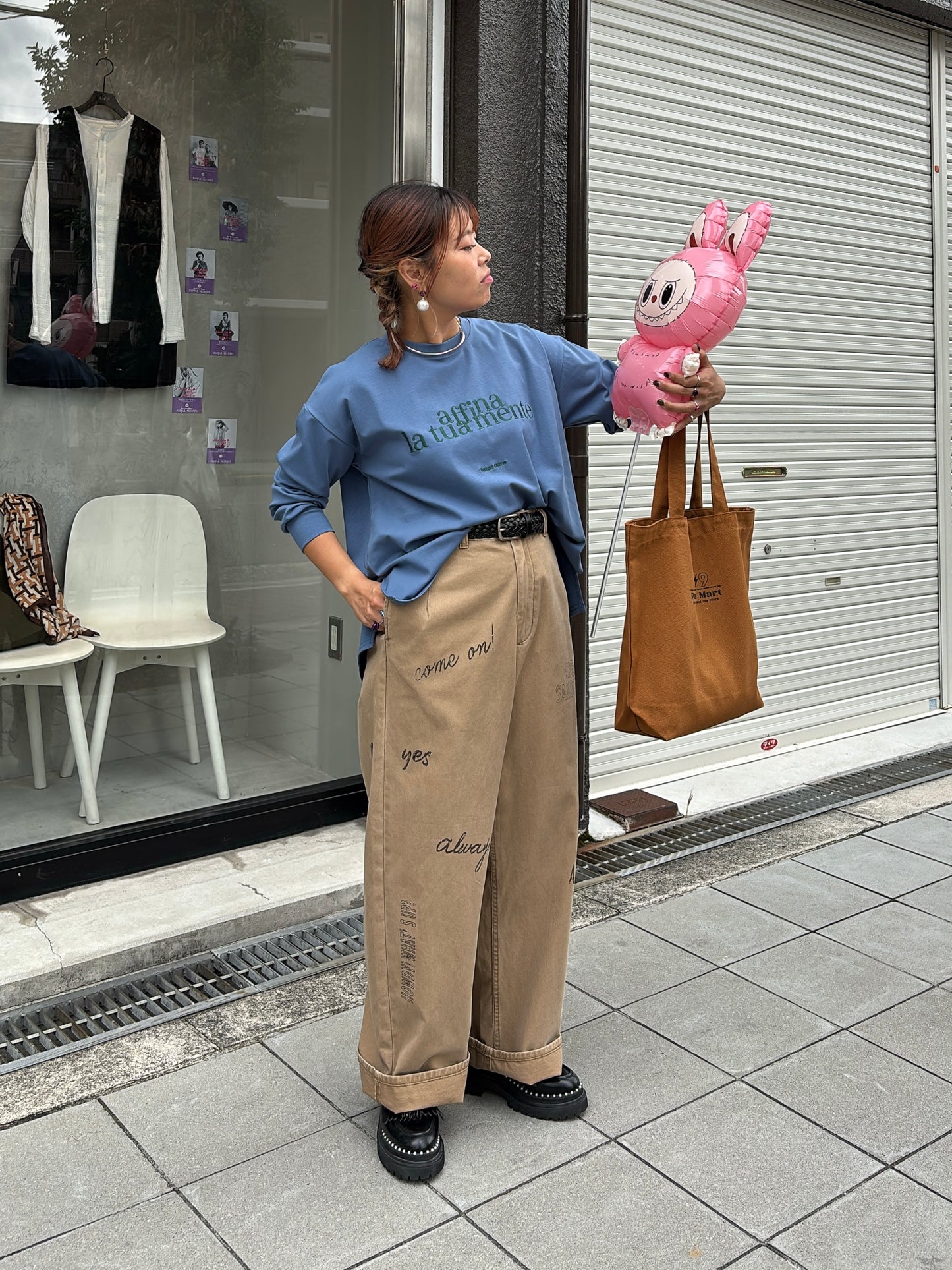 刺繍ロゴカットソー／Anna Kerry