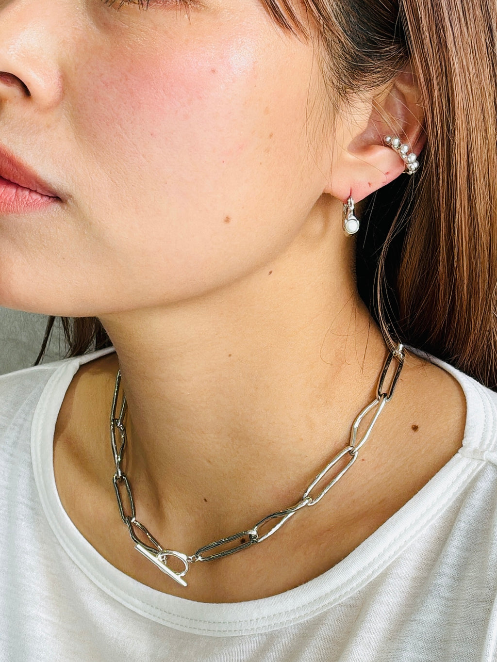 【予約販売】ニュアンスメタルパールピアス