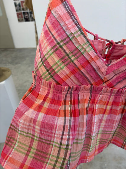 受付終了【予約販売】ストライプ柄・チェック柄キャミソール／8613210／LE MÉLANGE