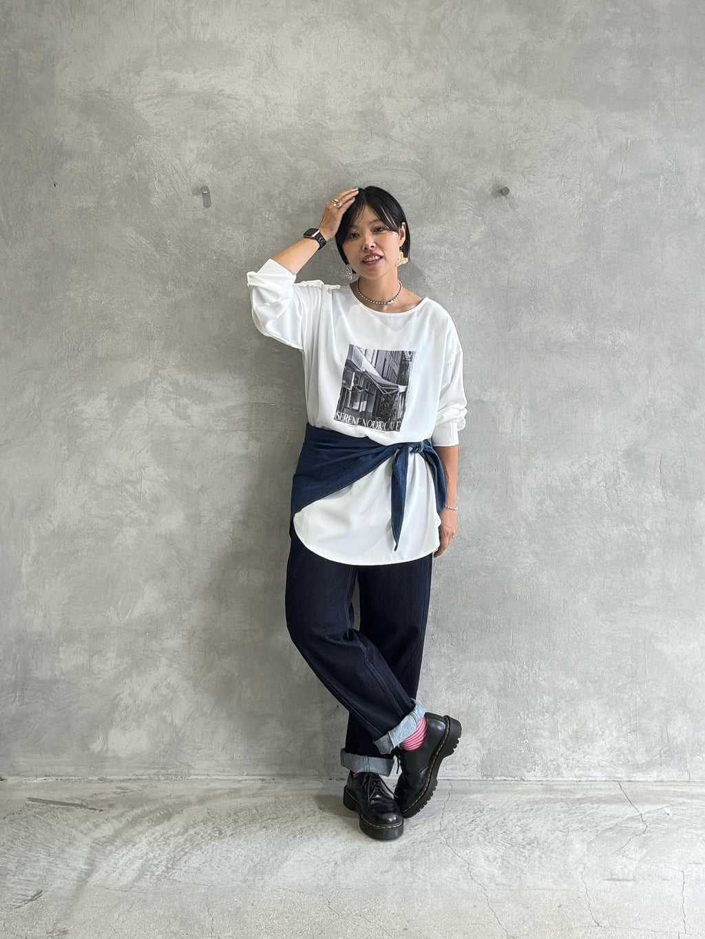 前後2wayフォトプリントロンT／Anna Kerry