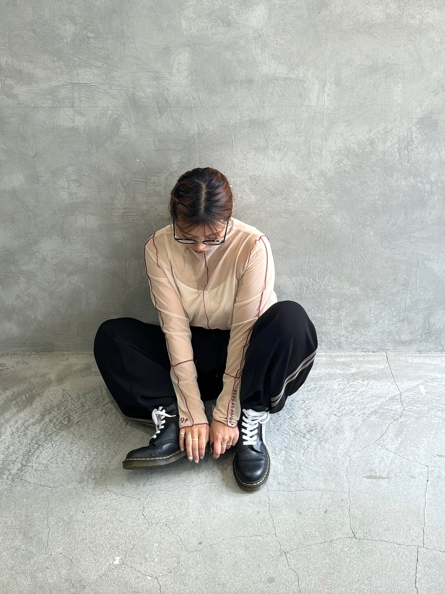 サイドラインバレルレッグパンツ／ayane