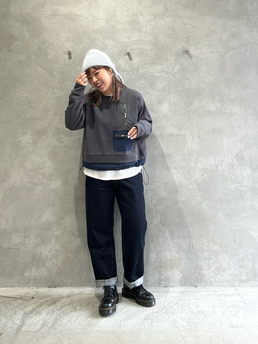 ナイロンドッキングスウェット