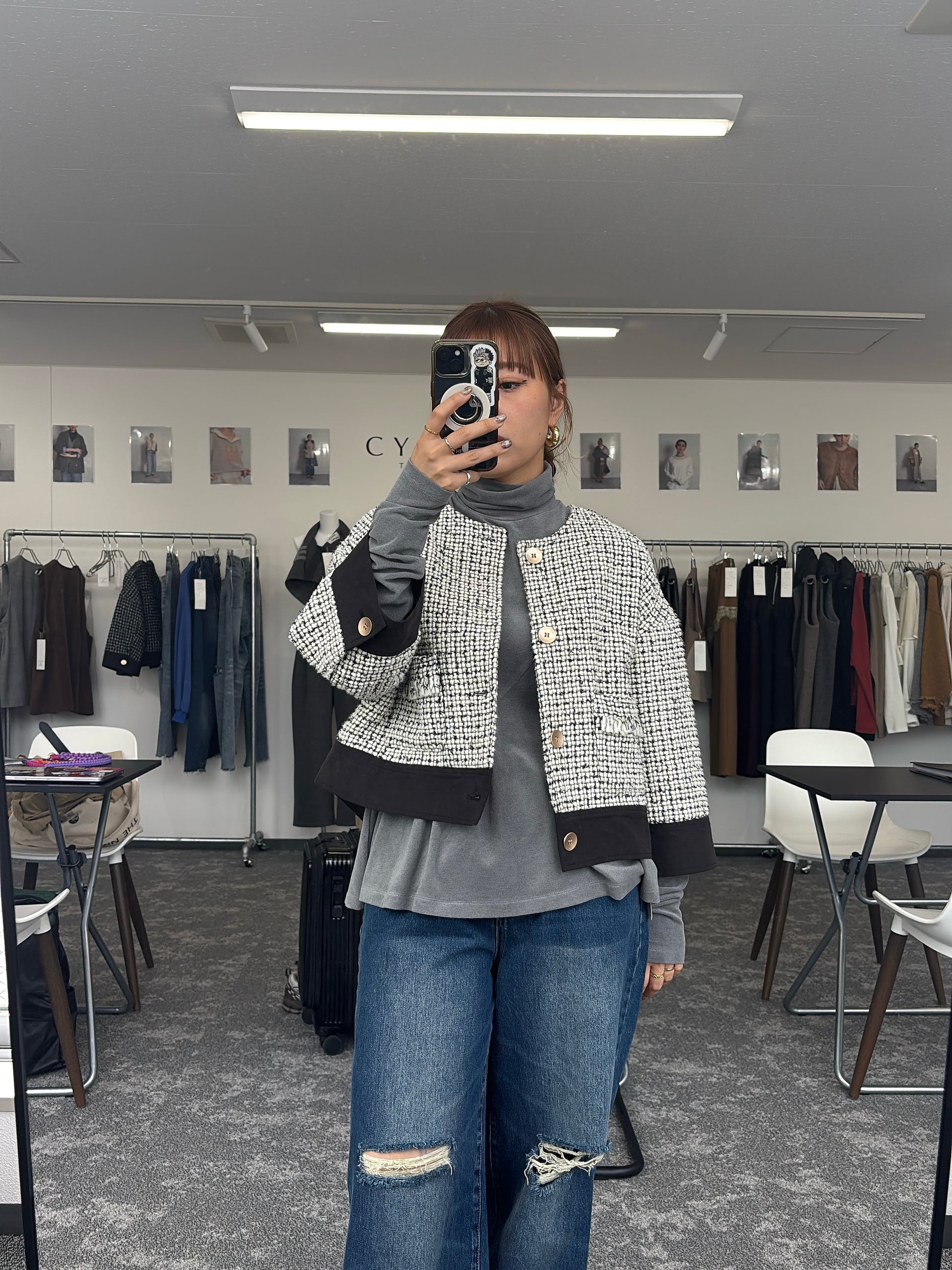 【予約⚡︎販売】ハーフスリーブツイードJK／604484／CYAN tokyo／2026 AW#1