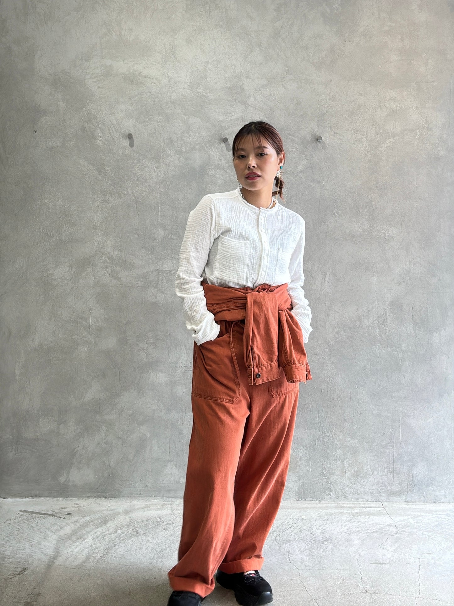 ダブルガーゼノーカラーシャツ／LE MÉLANGE