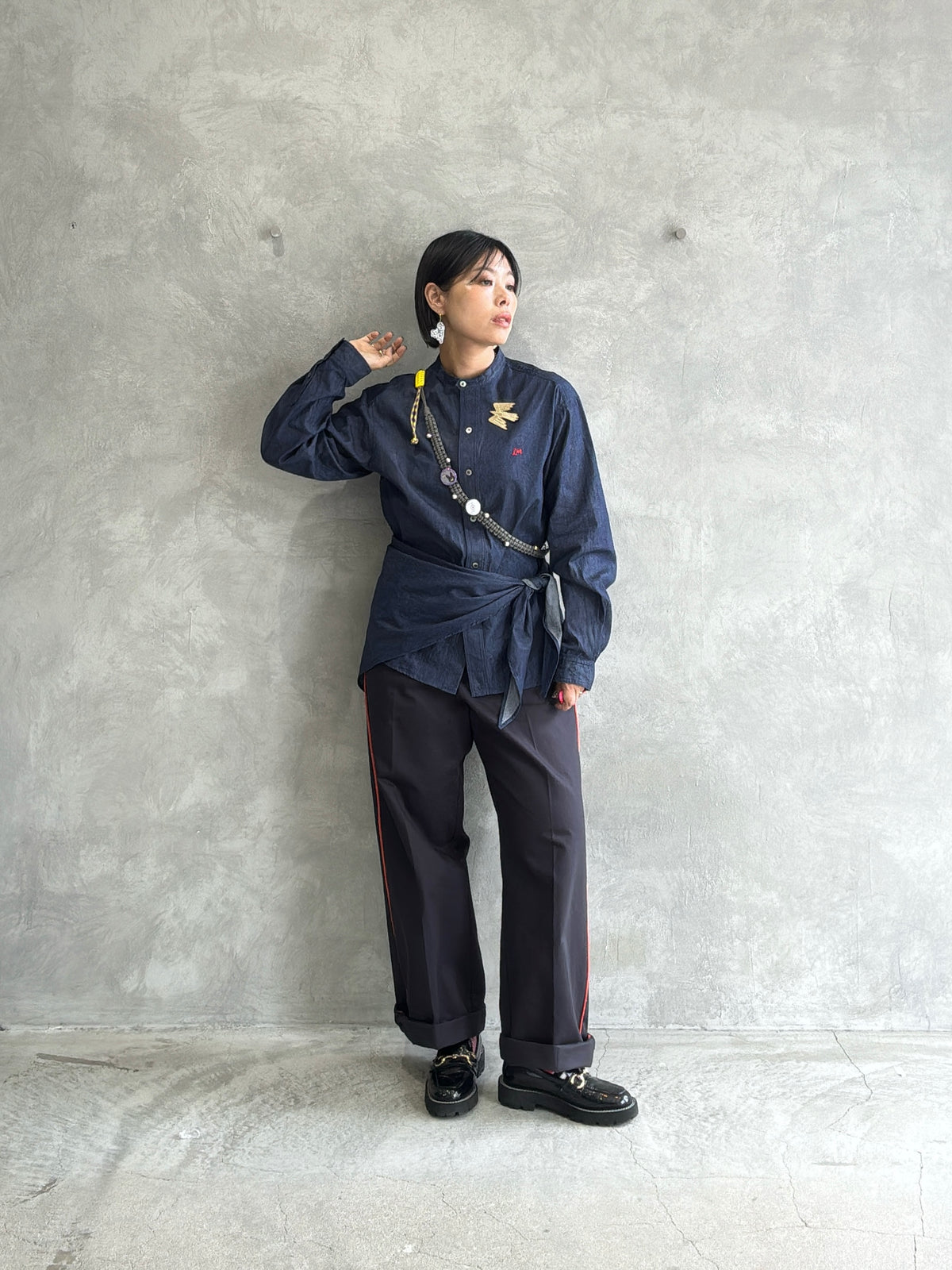 ラインコットンツイルパンツ／#8643503／LE MÉLANGE／2026 AW #1