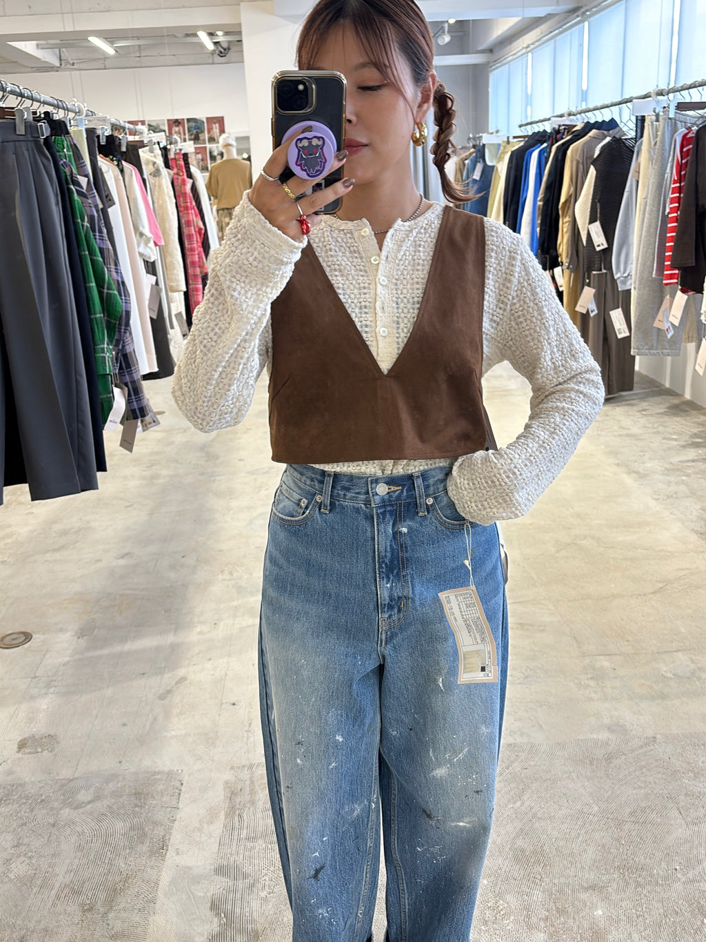 受付終了【予約販売】ECOスウェードベスチェ／8613701／LE MÉLANGE