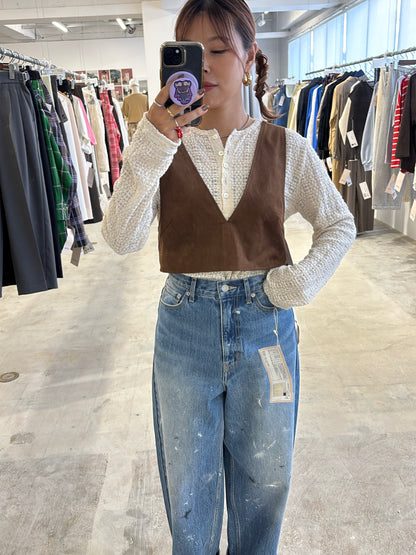 受付終了【予約販売】ECOスウェードベスチェ／8613701／LE MÉLANGE