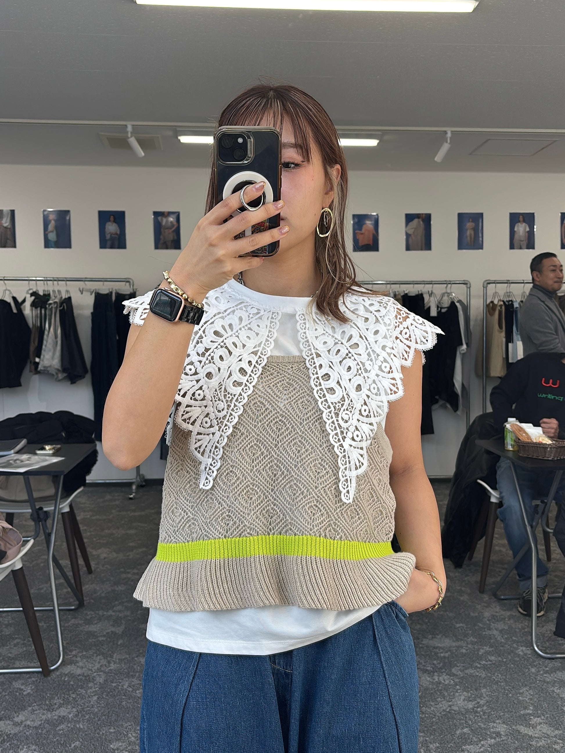 【予約販売】レースカラーノースリTOPS／601478／CYAN tokyo／2026 SS#2