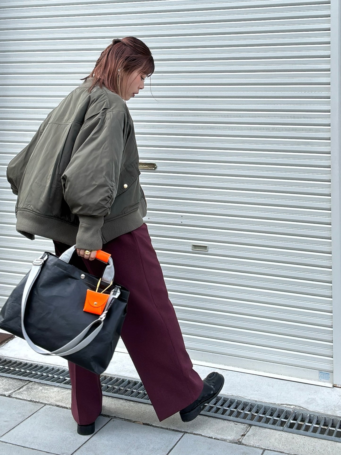 ナイロンツイルポンチョライクMA-1／trois