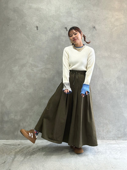 【再入荷】3カラー配色リブニット／LHELBIE