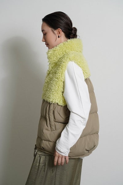 【予約⚡︎販売】シャギーボアコンビダウンベスト／604519／CYAN tokyo／2026 AW#1