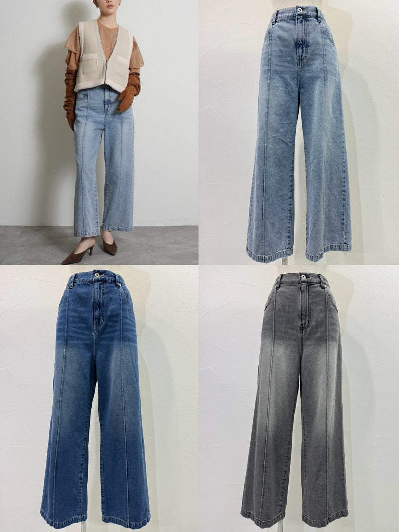 【予約⚡︎販売】ソフトデニムピンタックワイドパンツ／604493／CYAN tokyo／2026 AW#1