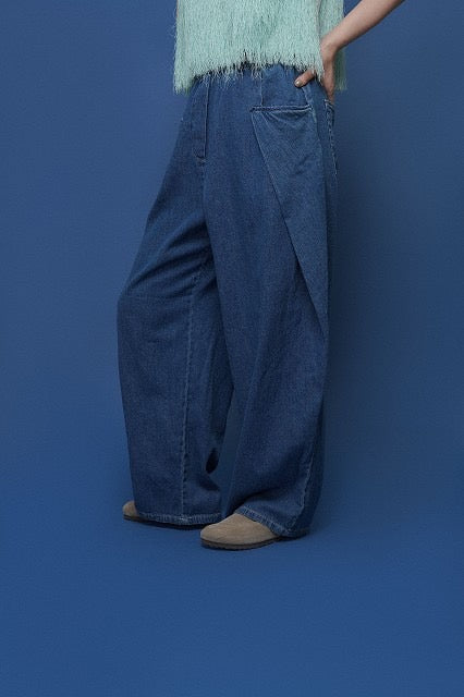 【予約販売】オーバータックリネンデニムワイド／601464／CYAN tokyo／2026 SS#2