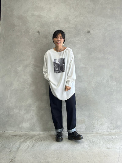 前後2wayフォトプリントロンT／Anna Kerry