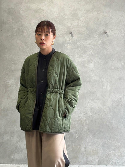 キルティングVネックショートコート／trois