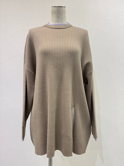【予約⚡︎販売】アシメスリットレイヤーリブニット／604509／CYAN tokyo／2026 AW#1