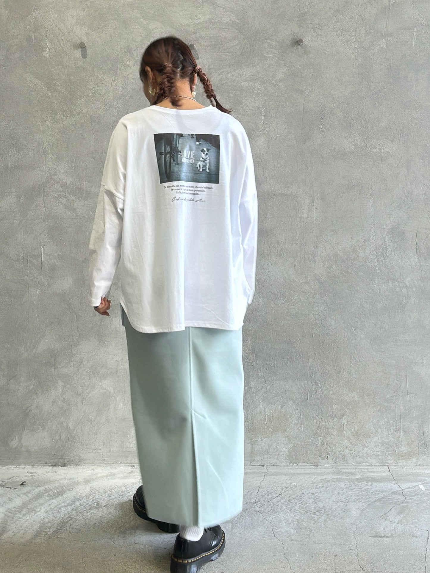 【再入荷】2way（DOG & LOGO）プリントカットソー／Dignite collier