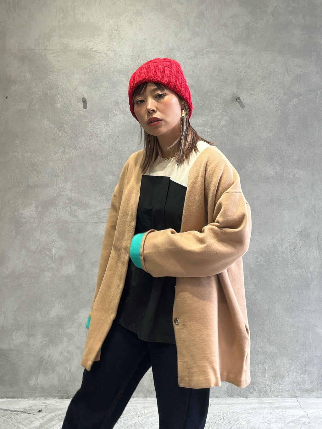 フリル切替スウェット