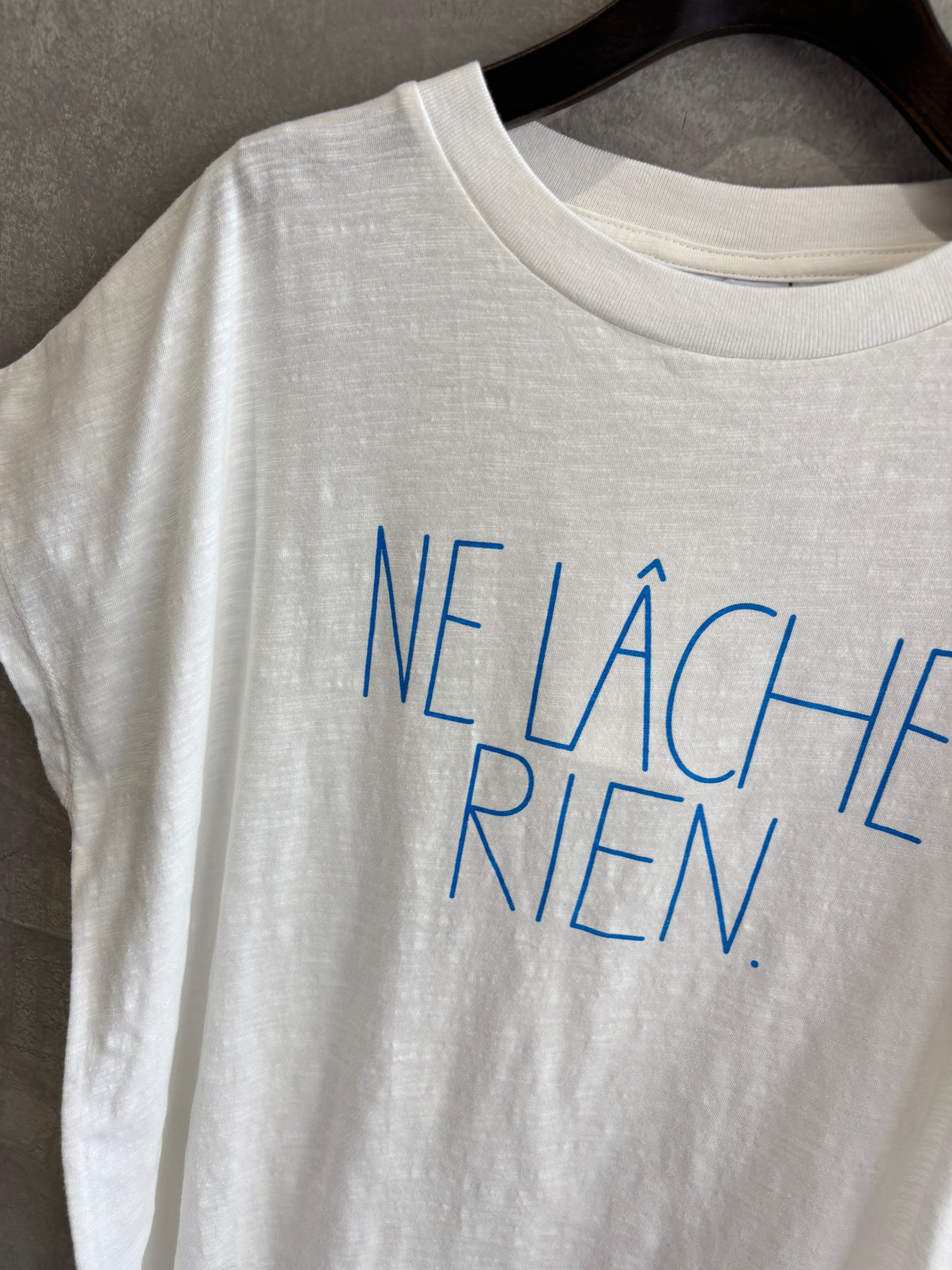 【予約販売】NE LACHE RIENロゴゆるフレンチスラブTシャツ／ING